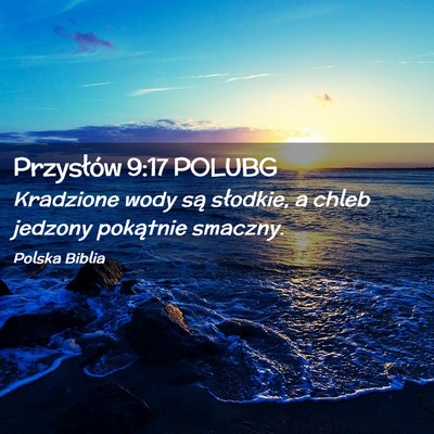 Picture 02 - Przysłów 9:17 POLUBG - Kradzione wody są słodkie, a chleb jedzony - Bible Verse Picture