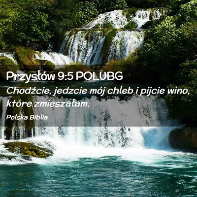 Picture 02 - Przysłów 9:5 POLUBG - Chodźcie, jedzcie mój chleb i pijcie wino, - Bible Verse Picture