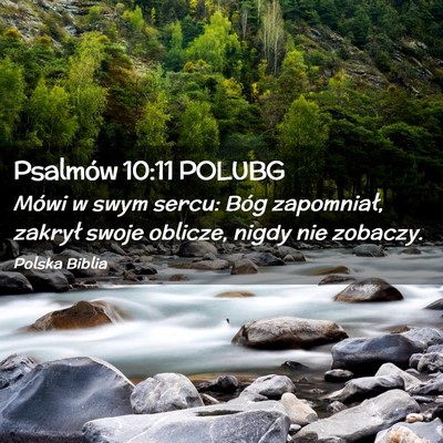 Picture 02 - Psalmów 10:11 POLUBG - Mówi w swym sercu: Bóg zapomniał, zakrył - Bible Verse Picture