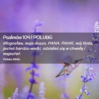 Picture 02 - Psalmów 104:1 POLUBG - Błogosław, moja duszo, PANA. PANIE, mój Boże, - Bible Verse Picture