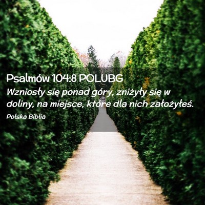 Picture 02 - Psalmów 104:8 POLUBG - Wzniosły się ponad góry, zniżyły się w - Bible Verse Picture