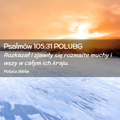 Picture 02 - Psalmów 105:31 POLUBG - Rozkazał i zjawiły się rozmaite muchy i wszy w - Bible Verse Picture