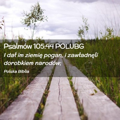 Picture 02 - Psalmów 105:44 POLUBG - I dał im ziemię pogan, i zawładnęli dorobkiem - Bible Verse Picture
