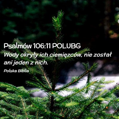 Picture 02 - Psalmów 106:11 POLUBG - Wody okryły ich ciemięzców, nie został ani - Bible Verse Picture