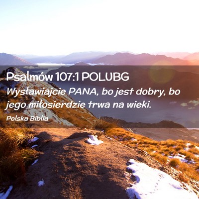 Picture 02 - Psalmów 107:1 POLUBG - Wysławiajcie PANA, bo jest dobry, bo jego - Bible Verse Picture