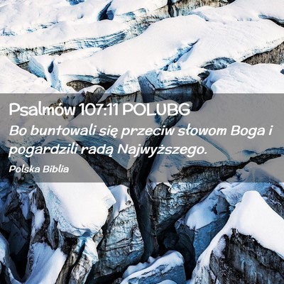 Picture 02 - Psalmów 107:11 POLUBG - Bo buntowali się przeciw słowom Boga i - Bible Verse Picture