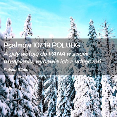 Picture 02 - Psalmów 107:19 POLUBG - A gdy wołają do PANA w swoim utrapieniu, - Bible Verse Picture