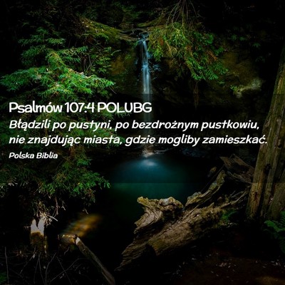 Picture 02 - Psalmów 107:4 POLUBG - Błądzili po pustyni, po bezdrożnym pustkowiu, - Bible Verse Picture