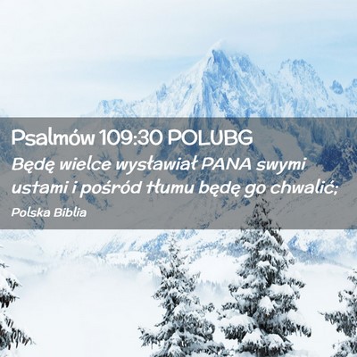 Picture 02 - Psalmów 109:30 POLUBG - Będę wielce wysławiał PANA swymi ustami i - Bible Verse Picture