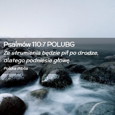 Picture 02 - Psalmów 110:7 POLUBG - Ze strumienia będzie pił po drodze, dlatego - Bible Verse Picture