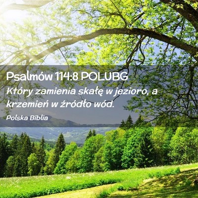 Picture 02 - Psalmów 114:8 POLUBG - Który zamienia skałę w jezioro, a krzemień w - Bible Verse Picture