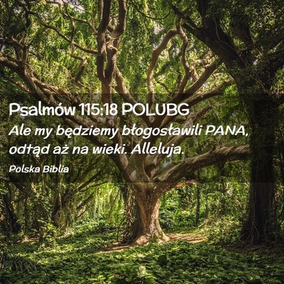 Picture 02 - Psalmów 115:18 POLUBG - Ale my będziemy błogosławili PANA, odtąd aż - Bible Verse Picture
