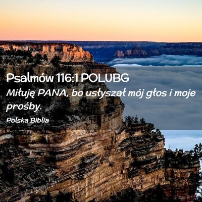 Picture 02 - Psalmów 116:1 POLUBG - Miłuję PANA, bo usłyszał mój głos i moje - Bible Verse Picture