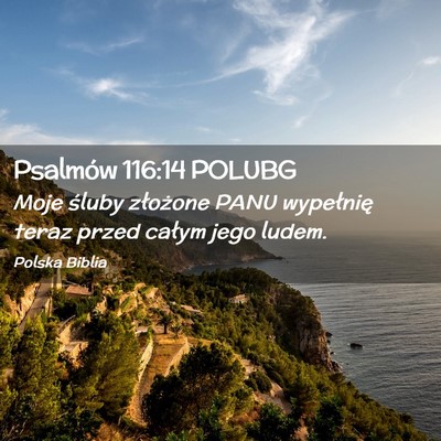Picture 02 - Psalmów 116:14 POLUBG - Moje śluby złożone PANU wypełnię teraz przed - Bible Verse Picture
