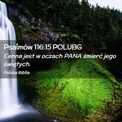 Picture 02 - Psalmów 116:15 POLUBG - Cenna jest w oczach PANA śmierć jego - Bible Verse Picture