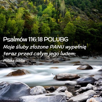 Picture 02 - Psalmów 116:18 POLUBG - Moje śluby złożone PANU wypełnię teraz przed - Bible Verse Picture