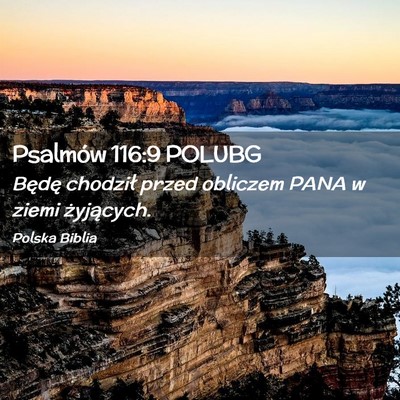 Picture 02 - Psalmów 116:9 POLUBG - Będę chodził przed obliczem PANA w ziemi - Bible Verse Picture