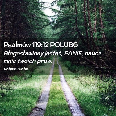 Picture 02 - Psalmów 119:12 POLUBG - Błogosławiony jesteś, PANIE; naucz mnie twoich - Bible Verse Picture