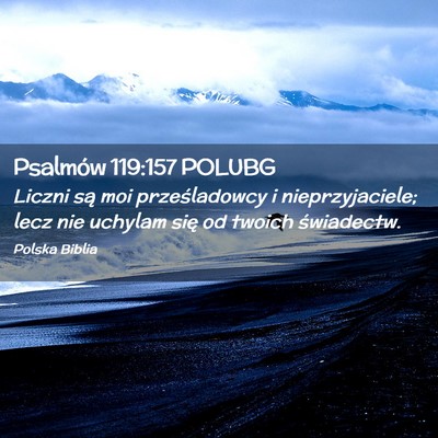 Picture 02 - Psalmów 119:157 POLUBG - Liczni są moi prześladowcy i nieprzyjaciele; - Bible Verse Picture