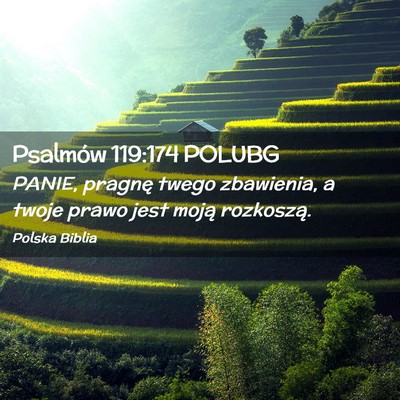 Picture 02 - Psalmów 119:174 POLUBG - PANIE, pragnę twego zbawienia, a twoje prawo - Bible Verse Picture