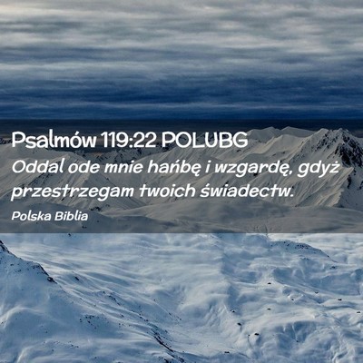 Picture 02 - Psalmów 119:22 POLUBG - Oddal ode mnie hańbę i wzgardę, gdyż - Bible Verse Picture