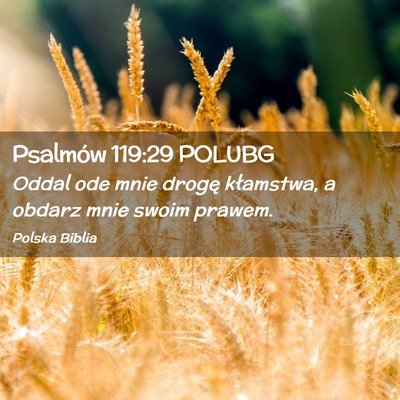 Picture 02 - Psalmów 119:29 POLUBG - Oddal ode mnie drogę kłamstwa, a obdarz mnie - Bible Verse Picture