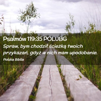 Picture 02 - Psalmów 119:35 POLUBG - Spraw, bym chodził ścieżką twoich przykazań, - Bible Verse Picture