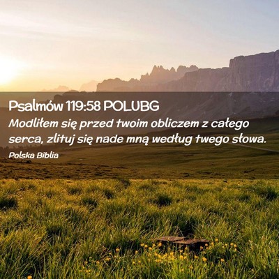 Picture 02 - Psalmów 119:58 POLUBG - Modliłem się przed twoim obliczem z całego - Bible Verse Picture