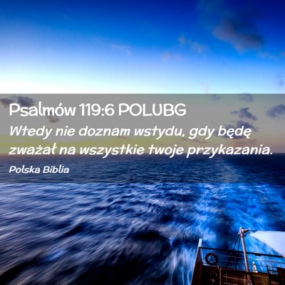 Picture 02 - Psalmów 119:6 POLUBG - Wtedy nie doznam wstydu, gdy będę zważał na - Bible Verse Picture