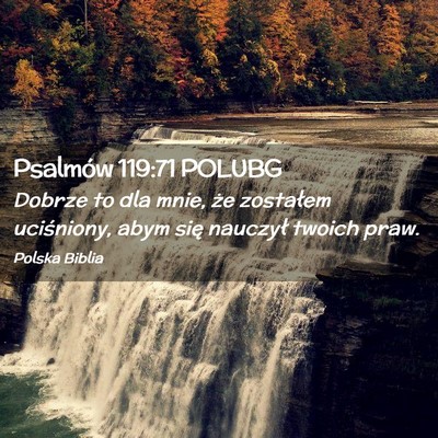 Picture 02 - Psalmów 119:71 POLUBG - Dobrze to dla mnie, że zostałem uciśniony, - Bible Verse Picture