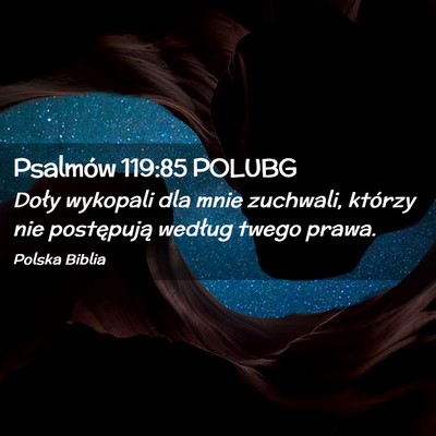 Picture 02 - Psalmów 119:85 POLUBG - Doły wykopali dla mnie zuchwali, którzy nie - Bible Verse Picture