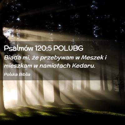 Picture 02 - Psalmów 120:5 POLUBG - Biada mi, że przebywam w Meszek i mieszkam w - Bible Verse Picture