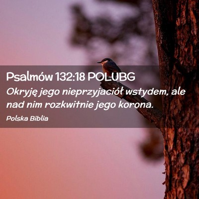 Picture 02 - Psalmów 132:18 POLUBG - Okryję jego nieprzyjaciół wstydem, ale nad nim - Bible Verse Picture