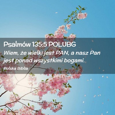 Picture 02 - Psalmów 135:5 POLUBG - Wiem, że wielki jest PAN, a nasz Pan jest ponad - Bible Verse Picture