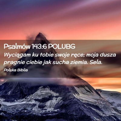Picture 02 - Psalmów 143:6 POLUBG - Wyciągam ku tobie swoje ręce; moja dusza - Bible Verse Picture