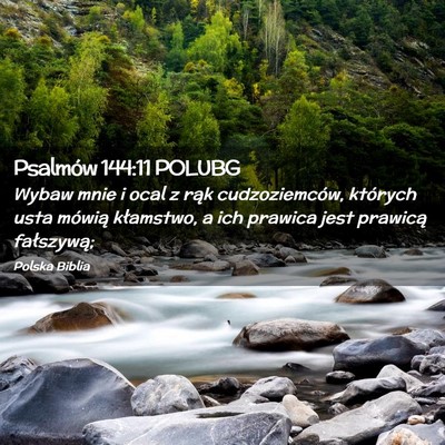 Picture 02 - Psalmów 144:11 POLUBG - Wybaw mnie i ocal z rąk cudzoziemców, których - Bible Verse Picture