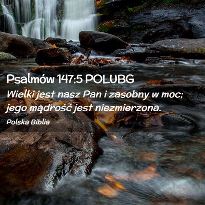 Picture 02 - Psalmów 147:5 POLUBG - Wielki jest nasz Pan i zasobny w moc; jego - Bible Verse Picture