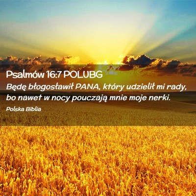 Picture 02 - Psalmów 16:7 POLUBG - Będę błogosławił PANA, który udzielił mi - Bible Verse Picture