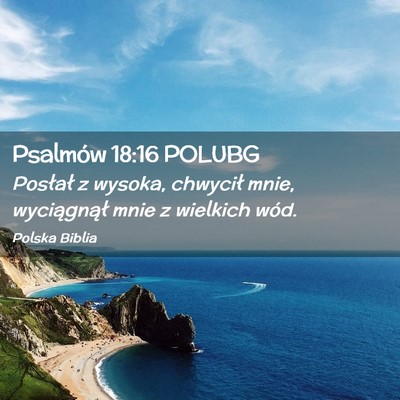 Picture 02 - Psalmów 18:16 POLUBG - Posłał z wysoka, chwycił mnie, wyciągnął - Bible Verse Picture