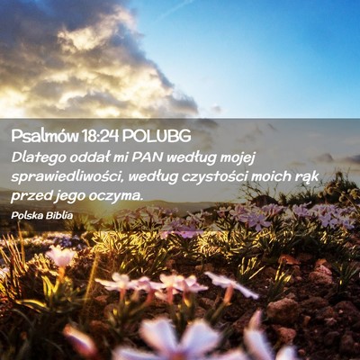 Picture 02 - Psalmów 18:24 POLUBG - Dlatego oddał mi PAN według mojej - Bible Verse Picture