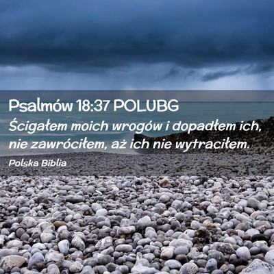 Picture 02 - Psalmów 18:37 POLUBG - Ścigałem moich wrogów i dopadłem ich, nie - Bible Verse Picture