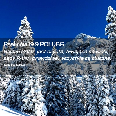 Picture 02 - Psalmów 19:9 POLUBG - Bojaźń PANA jest czysta, trwająca na wieki; - Bible Verse Picture