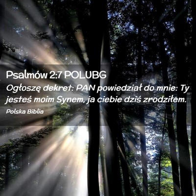 Picture 02 - Psalmów 2:7 POLUBG - Ogłoszę dekret: PAN powiedział do mnie: Ty - Bible Verse Picture