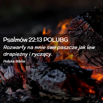Picture 02 - Psalmów 22:13 POLUBG - Rozwarły na mnie swe paszcze jak lew drapieżny - Bible Verse Picture