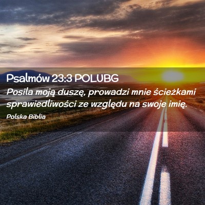 Picture 02 - Psalmów 23:3 POLUBG - Posila moją duszę, prowadzi mnie ścieżkami - Bible Verse Picture