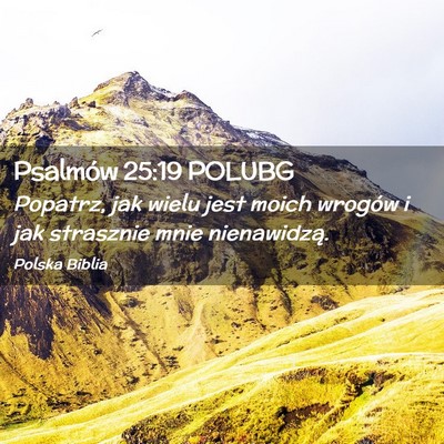 Picture 02 - Psalmów 25:19 POLUBG - Popatrz, jak wielu jest moich wrogów i jak - Bible Verse Picture