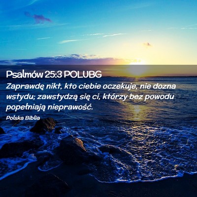 Picture 02 - Psalmów 25:3 POLUBG - Zaprawdę nikt, kto ciebie oczekuje, nie dozna - Bible Verse Picture