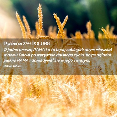 Picture 02 - Psalmów 27:4 POLUBG - O jedno proszę PANA i o to będę zabiegał: - Bible Verse Picture