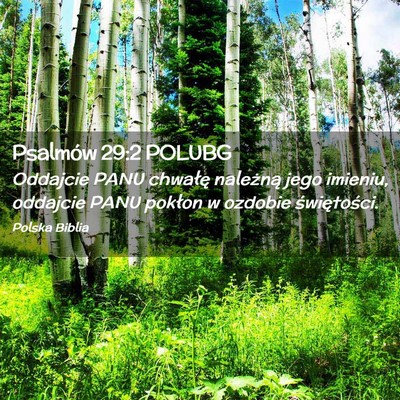 Picture 02 - Psalmów 29:2 POLUBG - Oddajcie PANU chwałę należną jego imieniu, - Bible Verse Picture