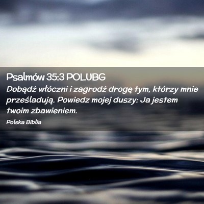 Picture 02 - Psalmów 35:3 POLUBG - Dobądź włóczni i zagrodź drogę tym, którzy - Bible Verse Picture